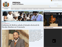 Tablet Screenshot of comunicacion.presidencia.gob.bo